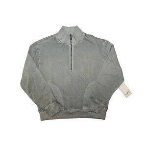 Mate the Label Women Organic Cotton 1/4 Zip Fleece Sweatshirt NWT SZ S $148 FOR